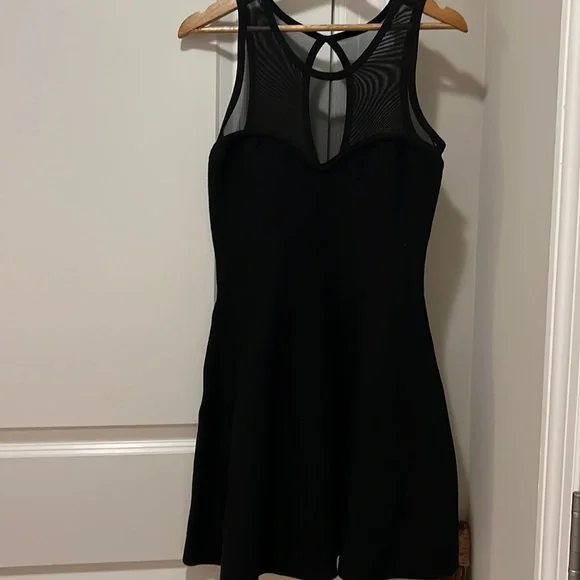 Forever 21 | Dresses | Forever 2 Thick Black Skater Dress Mesh Top |  Poshmark